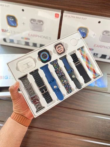 I20 Ultra Max suit Smart Watch 10 in 1 box 2.3inch large screen with 7 strips smartwatch With Airpords2