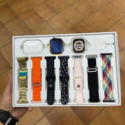 I20 Ultra Max suit Smart Watch 10 in 1 box 2.3inch large screen with 7 strips smartwatch With Airpords2