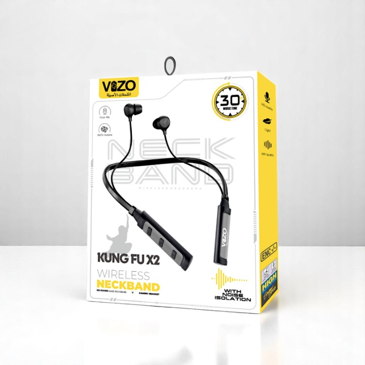 Vizo Kung Fu X2 Wireless Neckband - Best Quality Neckband - Wireless Neckband ( Random Color )