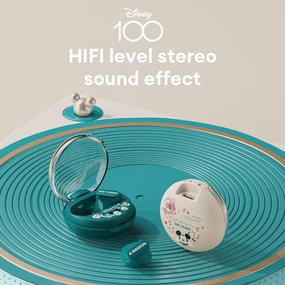 Disney 100 Anniversary Earbuds - Choice Disney QS-T1 Earphone Bluetooth 5.3 Wireless Headphones Low Latency Earbuds HIFI Stereo Sound 100th Anniversary Model ( Random Color )