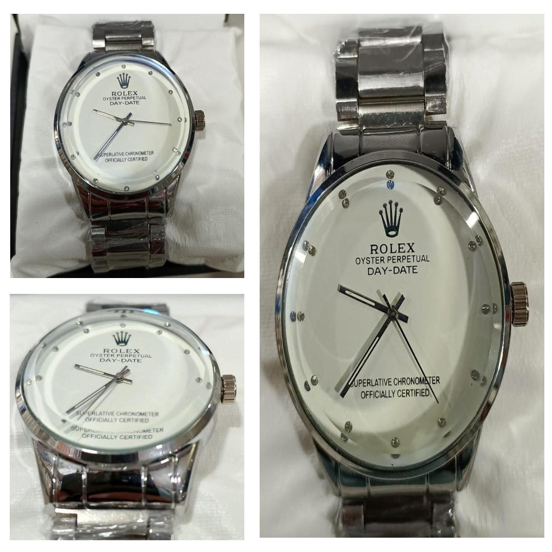 Rolex Men’s Formal Quartz Wrist Watch With Stainless Steel Chain | Best Quality Rolex Watch For Men's - Men's Watches - Wrist Watch For Men - With Random Box