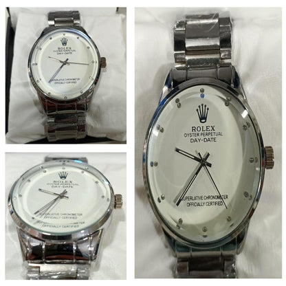 Rolex Men’s Formal Quartz Wrist Watch With Stainless Steel Chain | Best Quality Rolex Watch For Men's - Men's Watches - Wrist Watch For Men - With Random Box