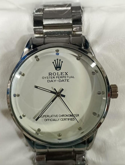 Rolex Men’s Formal Quartz Wrist Watch With Stainless Steel Chain | Best Quality Rolex Watch For Men's - Men's Watches - Wrist Watch For Men - With Random Box