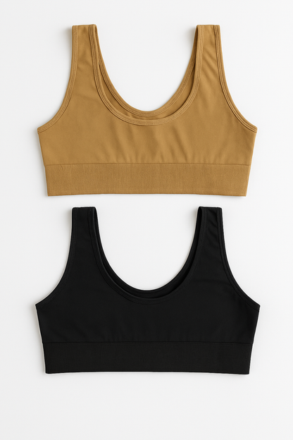 Women's Lycra Sports Bra Set (Pack of 2)