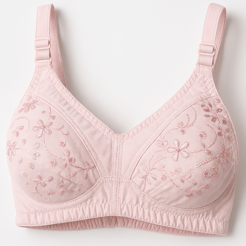 Cotton Embroidered Chikan Bra for Women