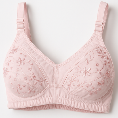 Cotton Embroidered Chikan Bra for Women