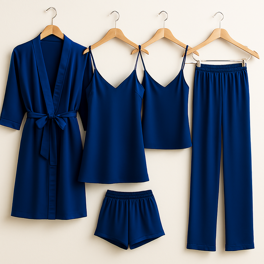 5-Piece Satin Sleepwear Set