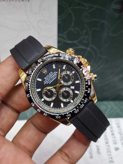 Luxury Daytona Style Chronograph Watch for Men - Rubber Strap