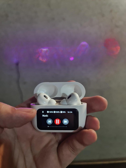 A9 Pro Digital Display Case Airpods / ANC/ENC Touch Screen Wireless Earbuds | A9 Pro Airpods - Black