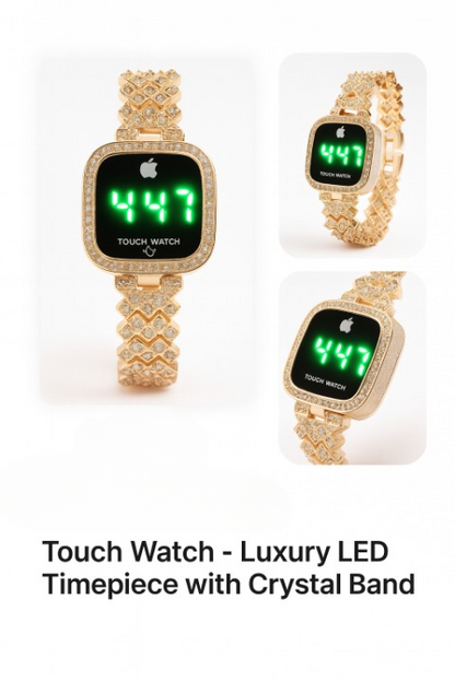 LED Touch Screen Watch – Waterproof, Cell Operated, Stylish Digital Wristwatch (No Box)