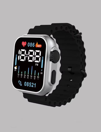 Black Stylish LED Digital Watch – Cell Operated Wrist Watch with Bright Display, Lightweight & Trendy Design for Men & Women – Non Waterproof (Without Box)