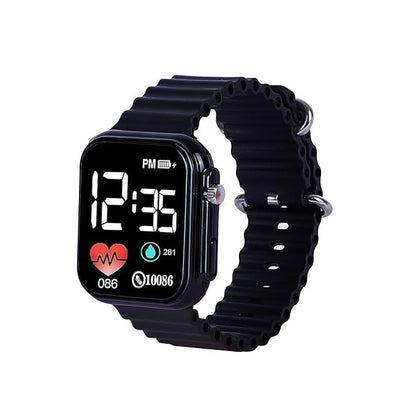 Black Stylish LED Digital Watch – Cell Operated Wrist Watch with Bright Display, Lightweight & Trendy Design for Men & Women – Non Waterproof (Without Box)